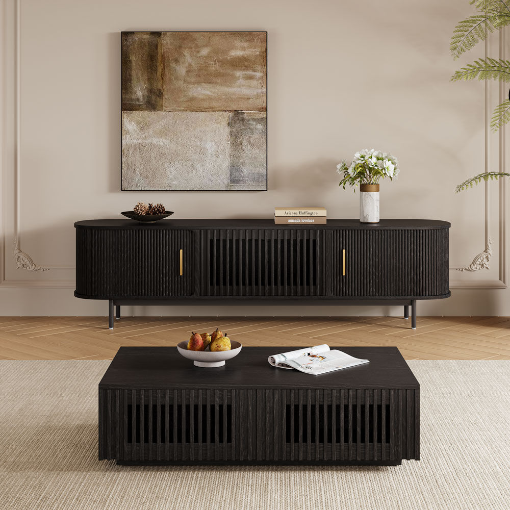 with Storage Black MDF Coffee Tables