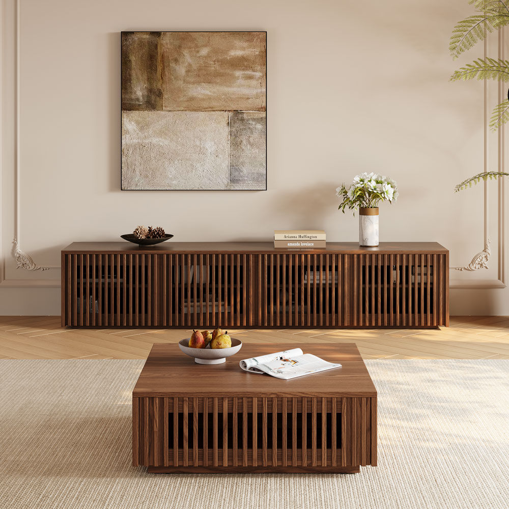 Walnut Color MDF Coffee Tables