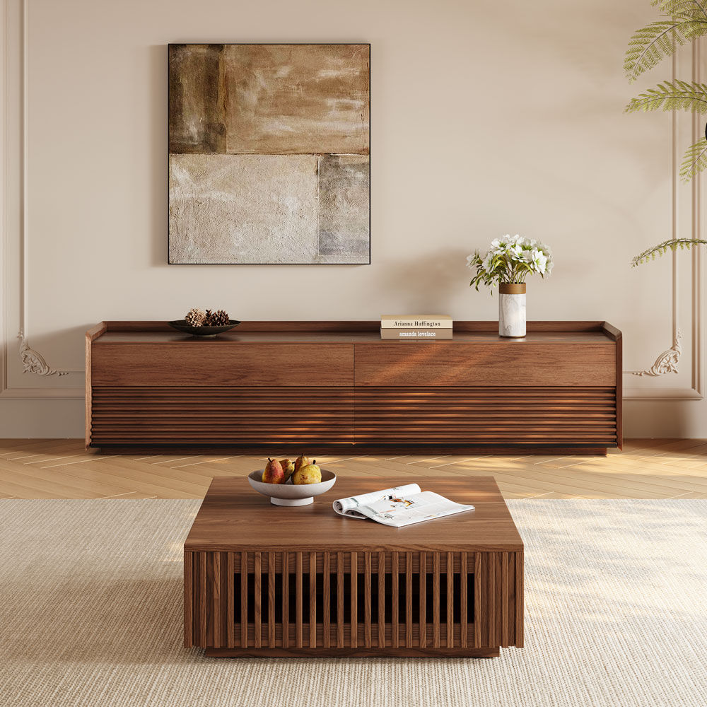 Walnut Color MDF Coffee Tables