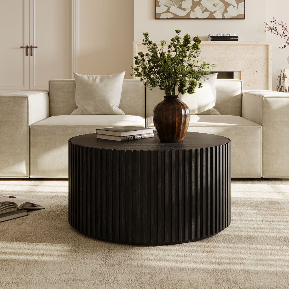 Mid-Century Modern Black MDF Coffee Tables