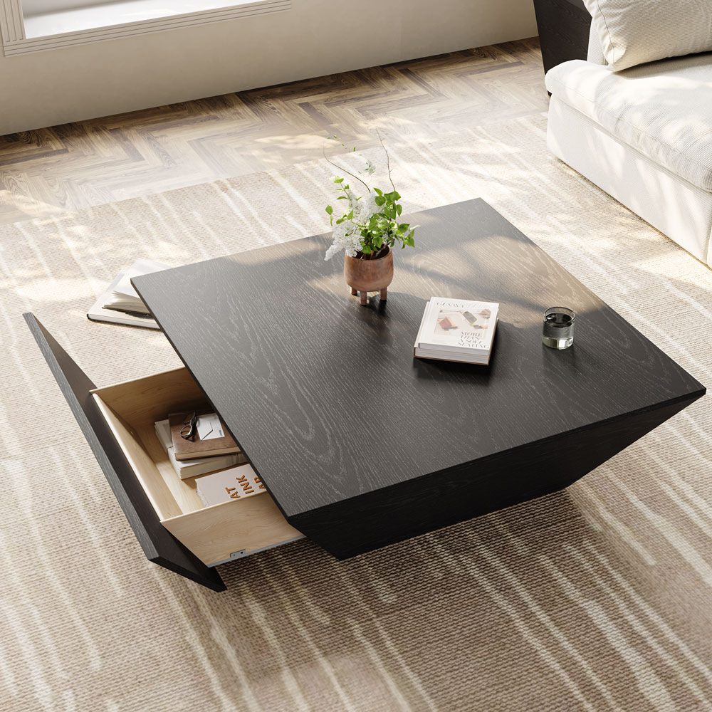 Square Black MDF Coffee Tables