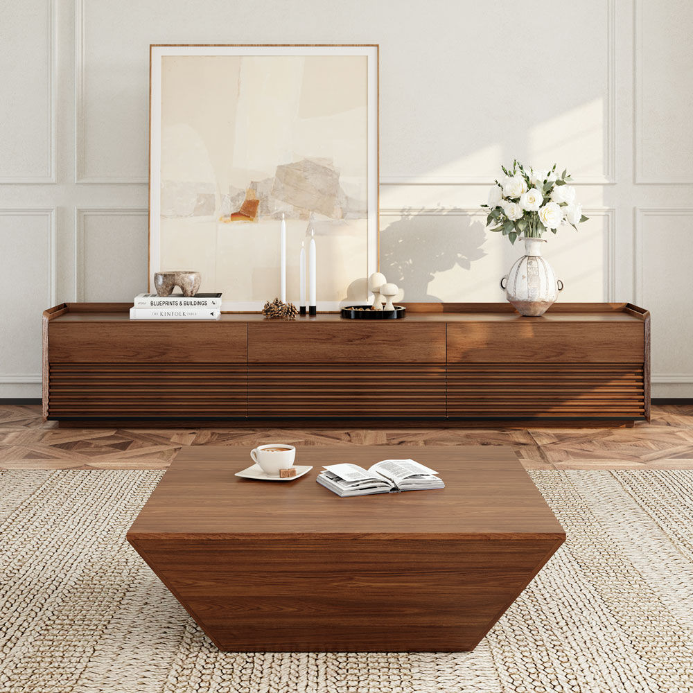 Brown Walnut MDF Coffee Tables