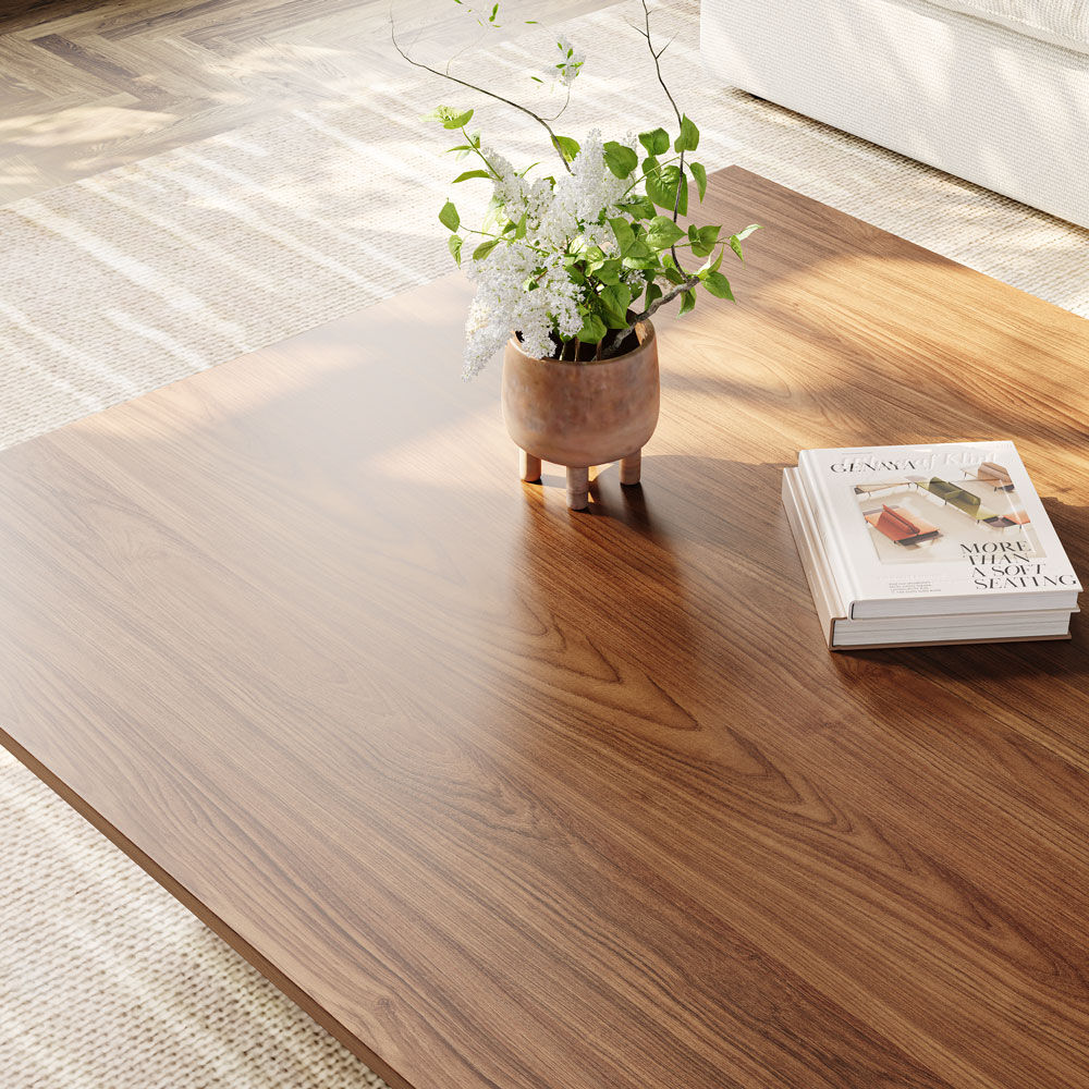 Square Walnut MDF Coffee Tables