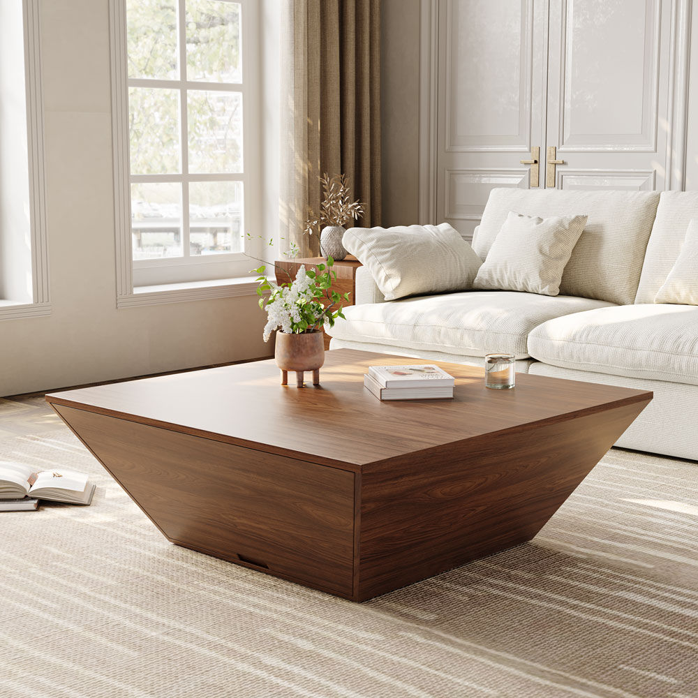 Square Walnut MDF Coffee Tables