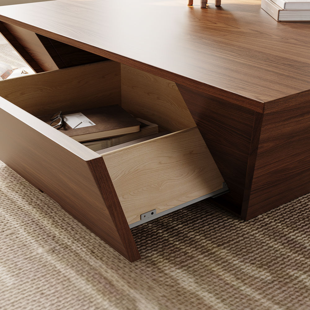 with Storage Walnut MDF Coffee Tables