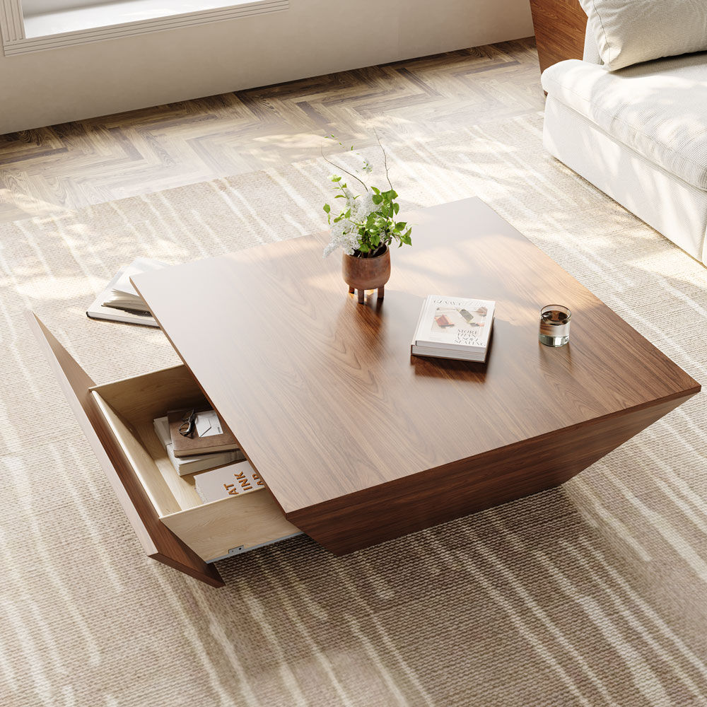 Mid-Century Modern Walnut MDF Coffee Tables