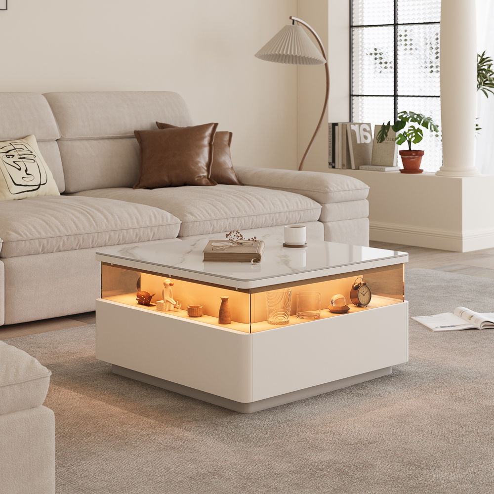 White Sintered Stone Coffee Tables