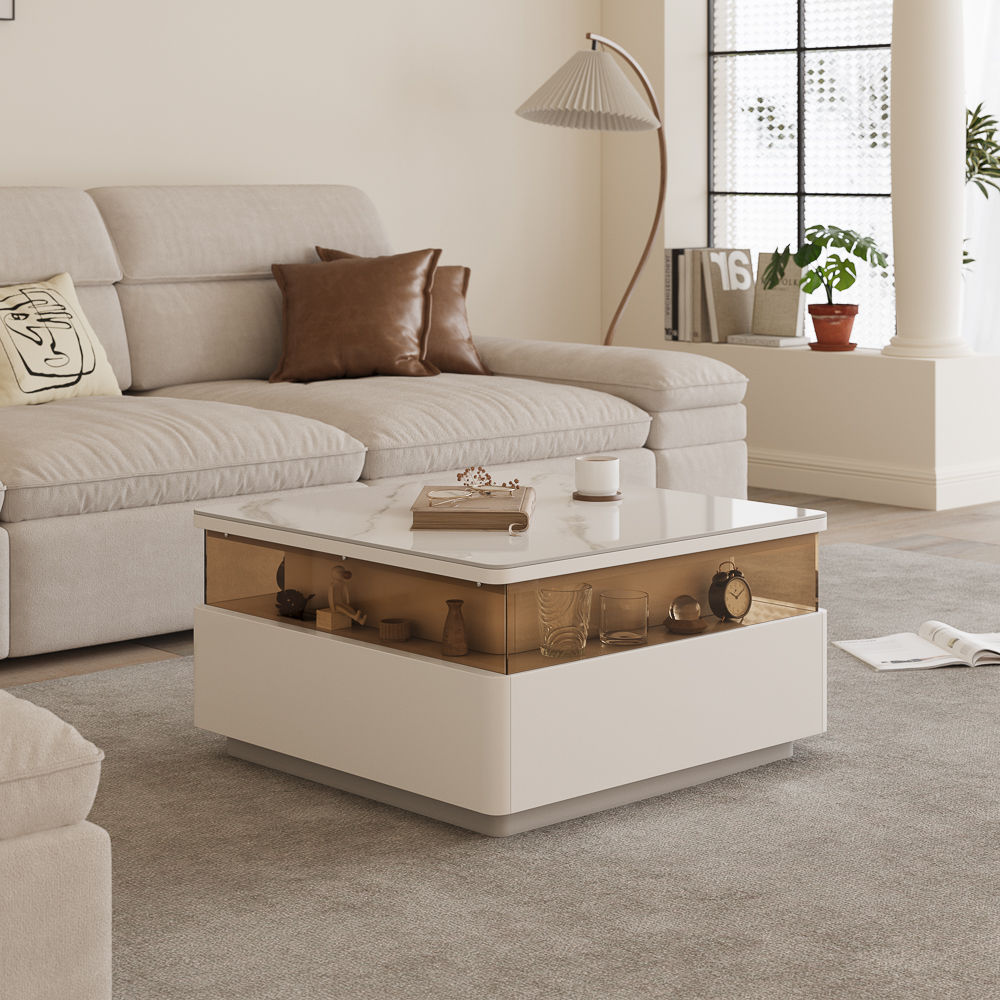 White Sintered Stone Coffee Tables