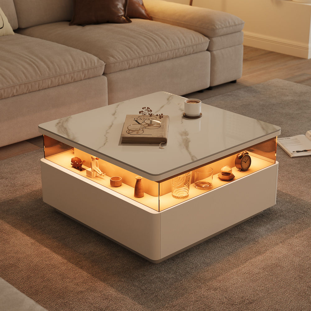 White Sintered Stone Coffee Tables