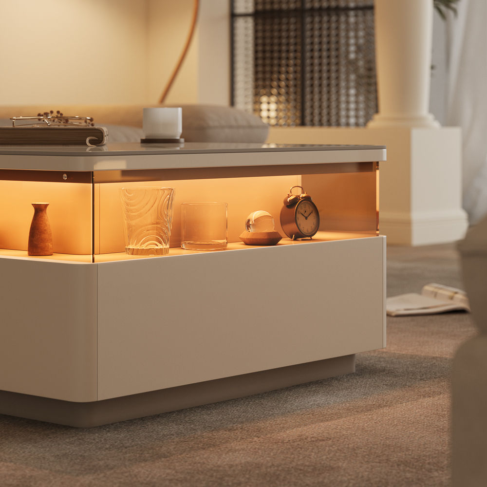 White Sintered Stone Coffee Tables