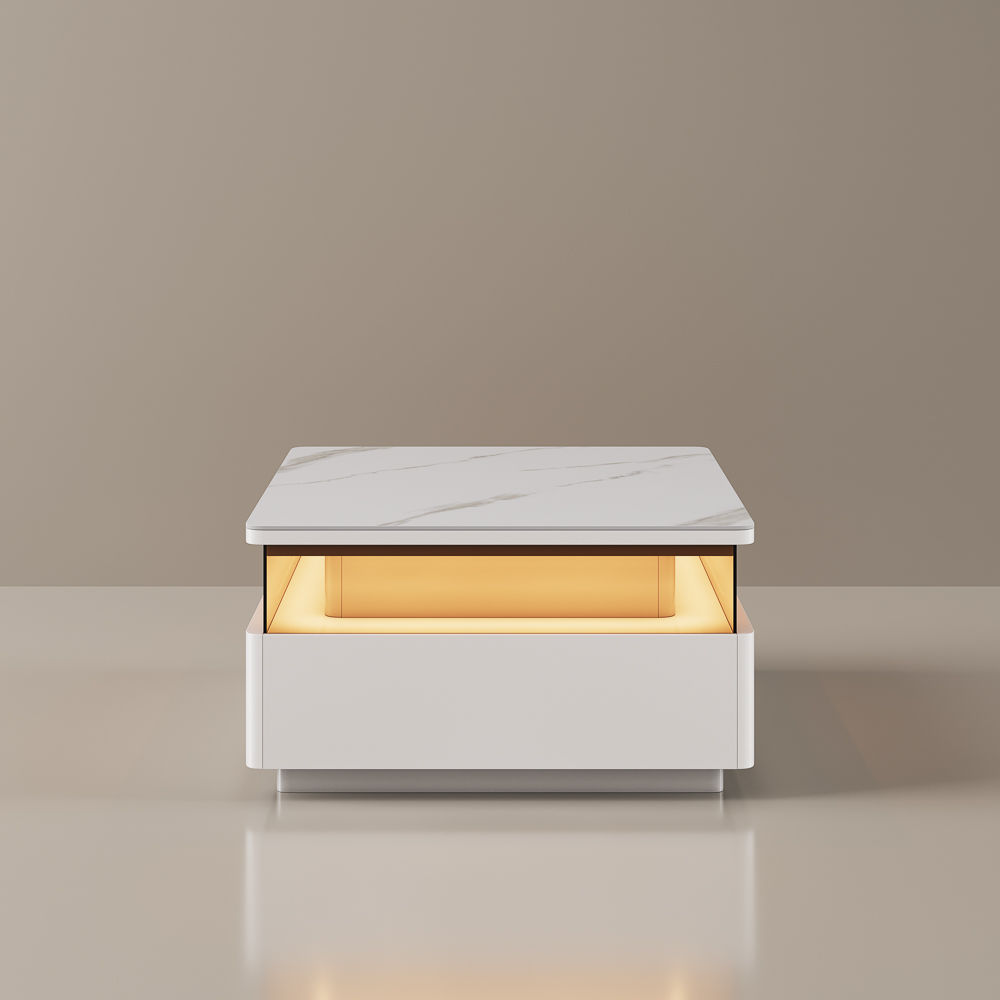 White Sintered Stone Coffee Tables