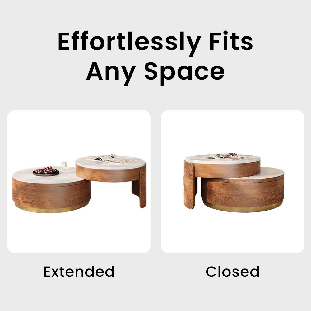 Round Walnut MDF Coffee Tables