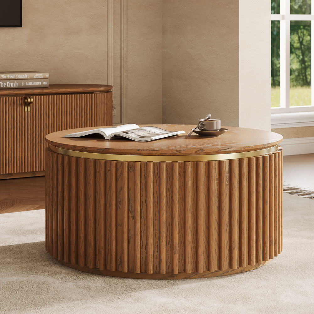 Wood Walnut Color MDF Coffee Tables