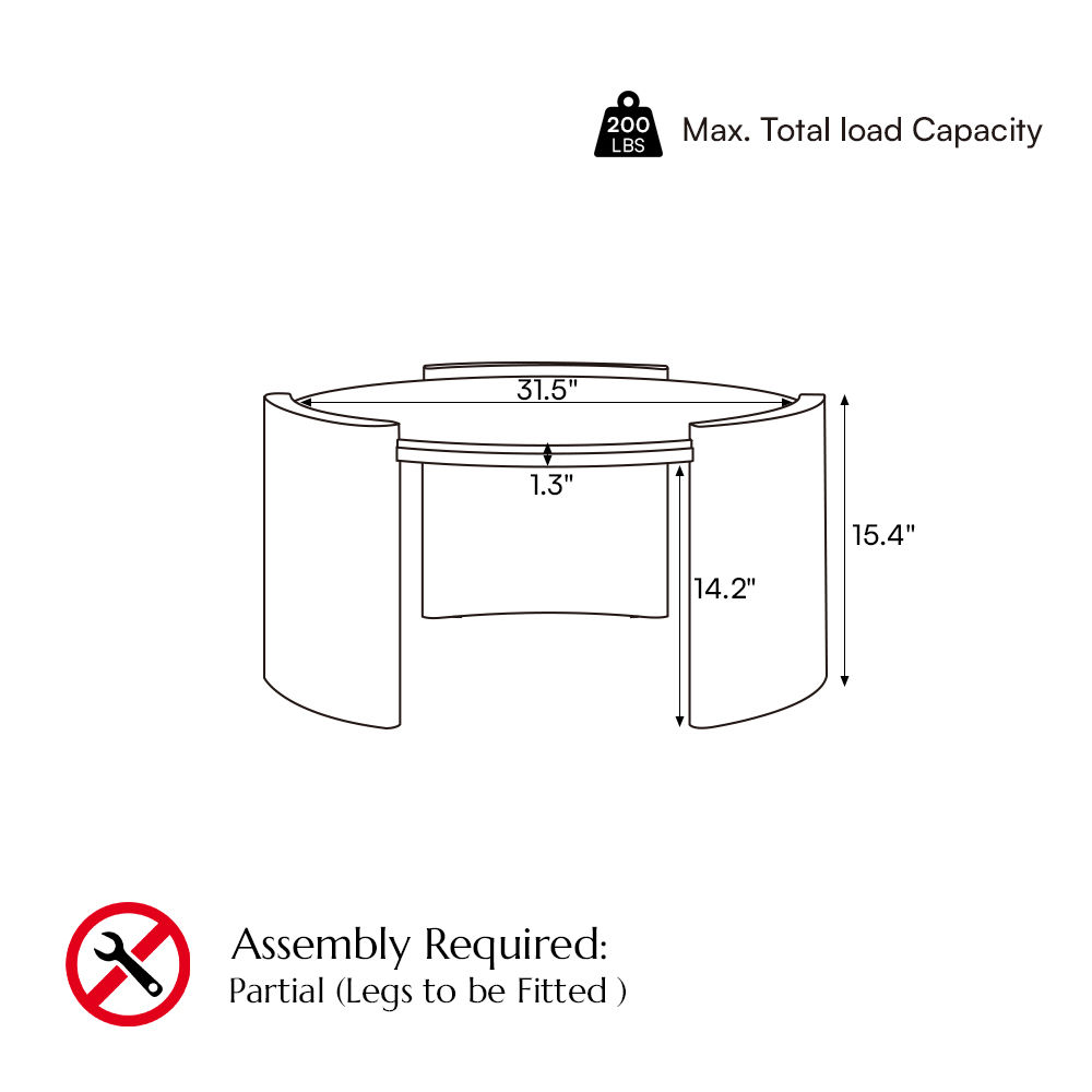 Partly Assemble Walnut Color Matte Sintered Stone Coffee Tables