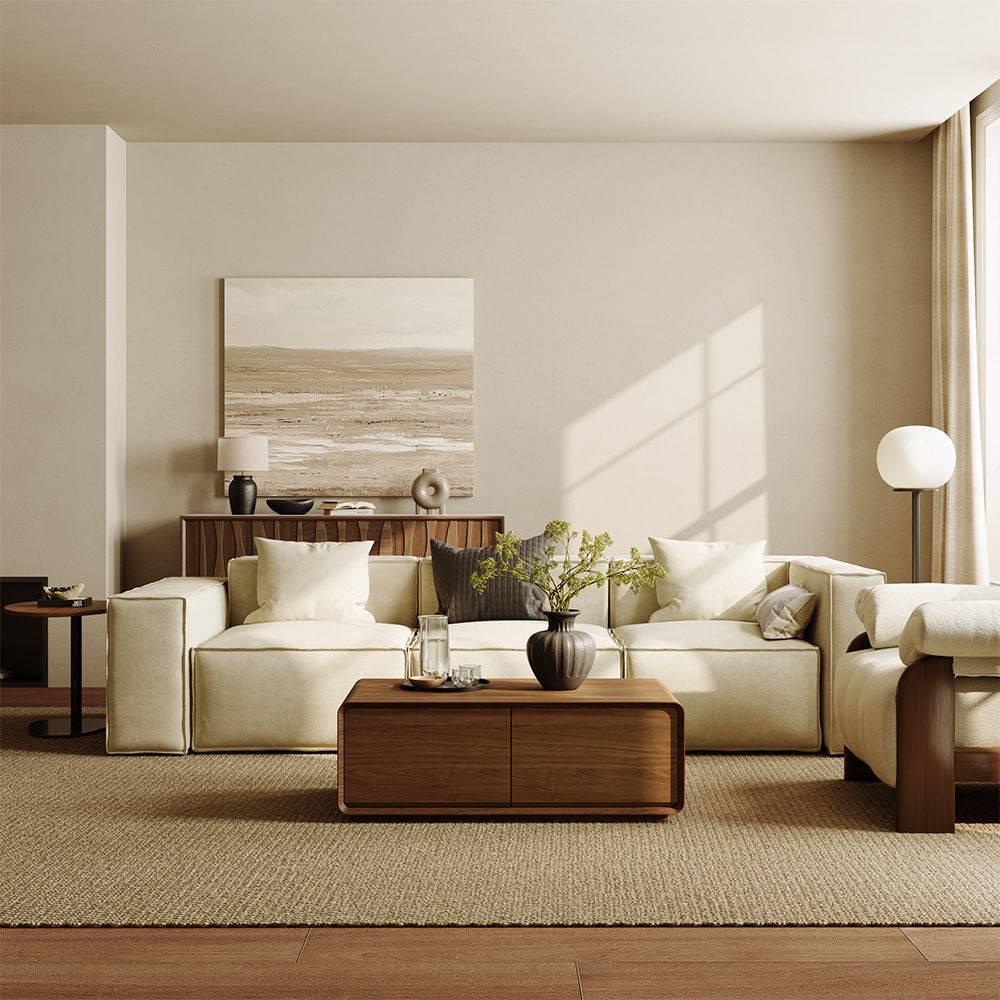 Wood Walnut Color MDF Coffee Tables