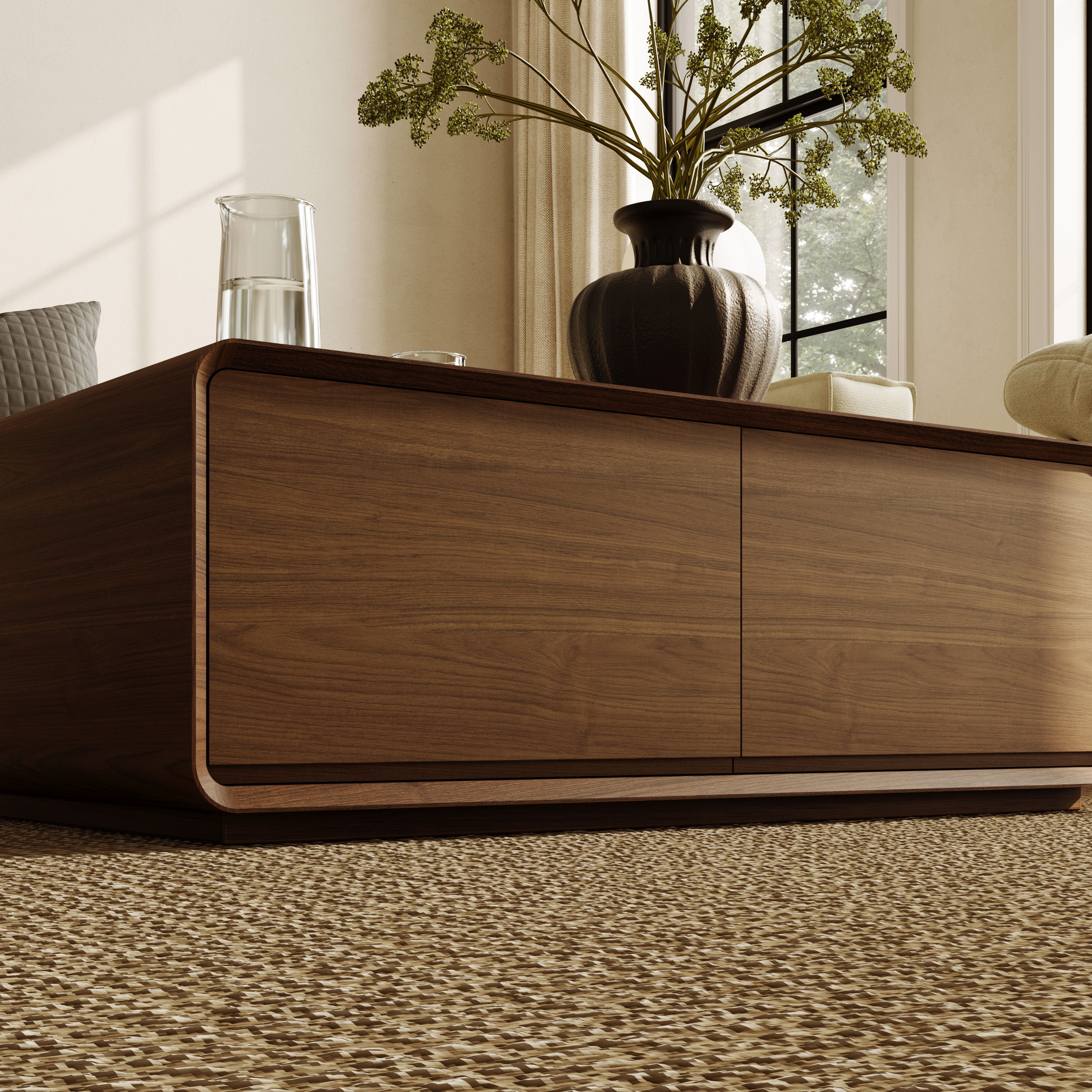 Fully Assemble Walnut Color MDF Coffee Tables