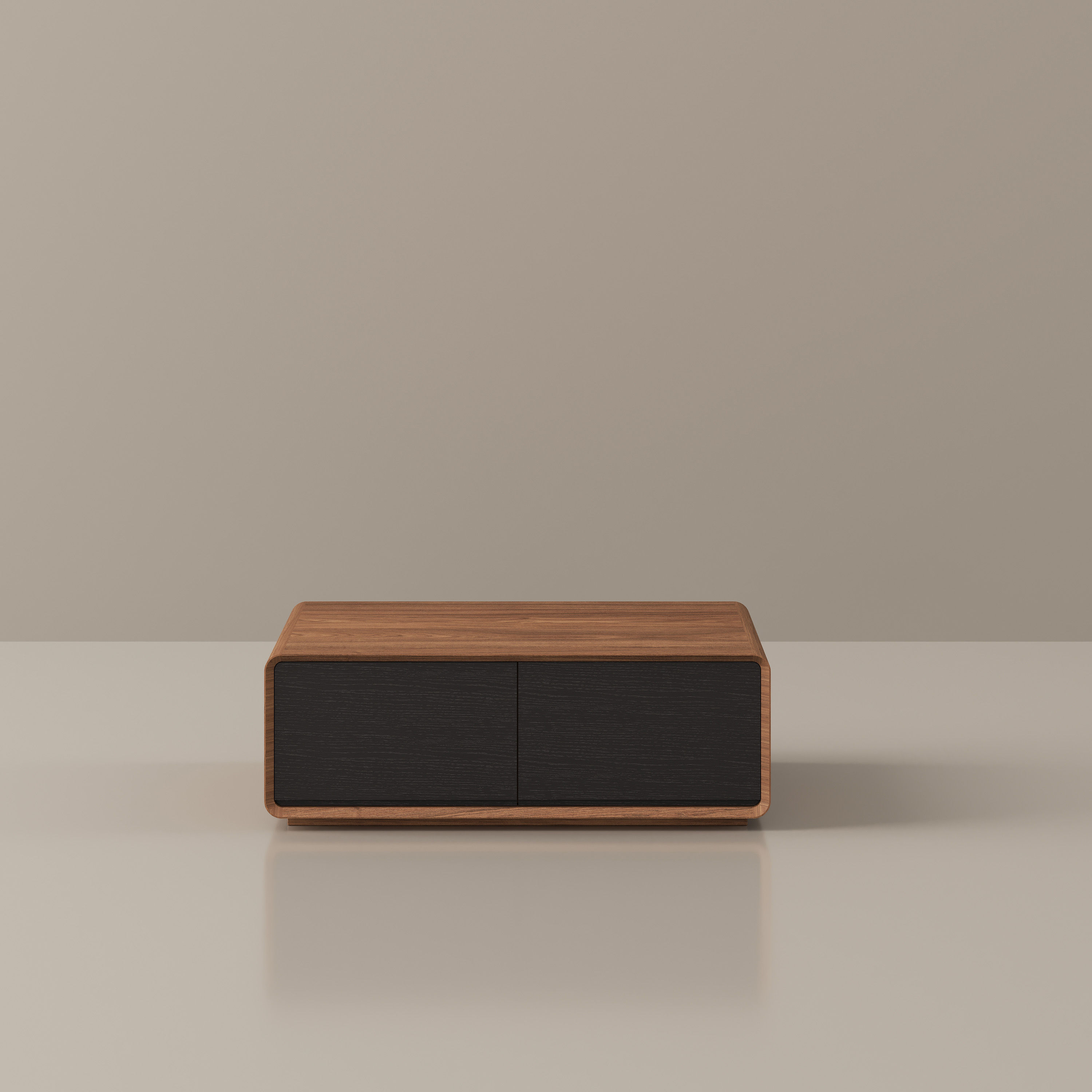 Rectangular Dark Wood & Black MDF Coffee Tables