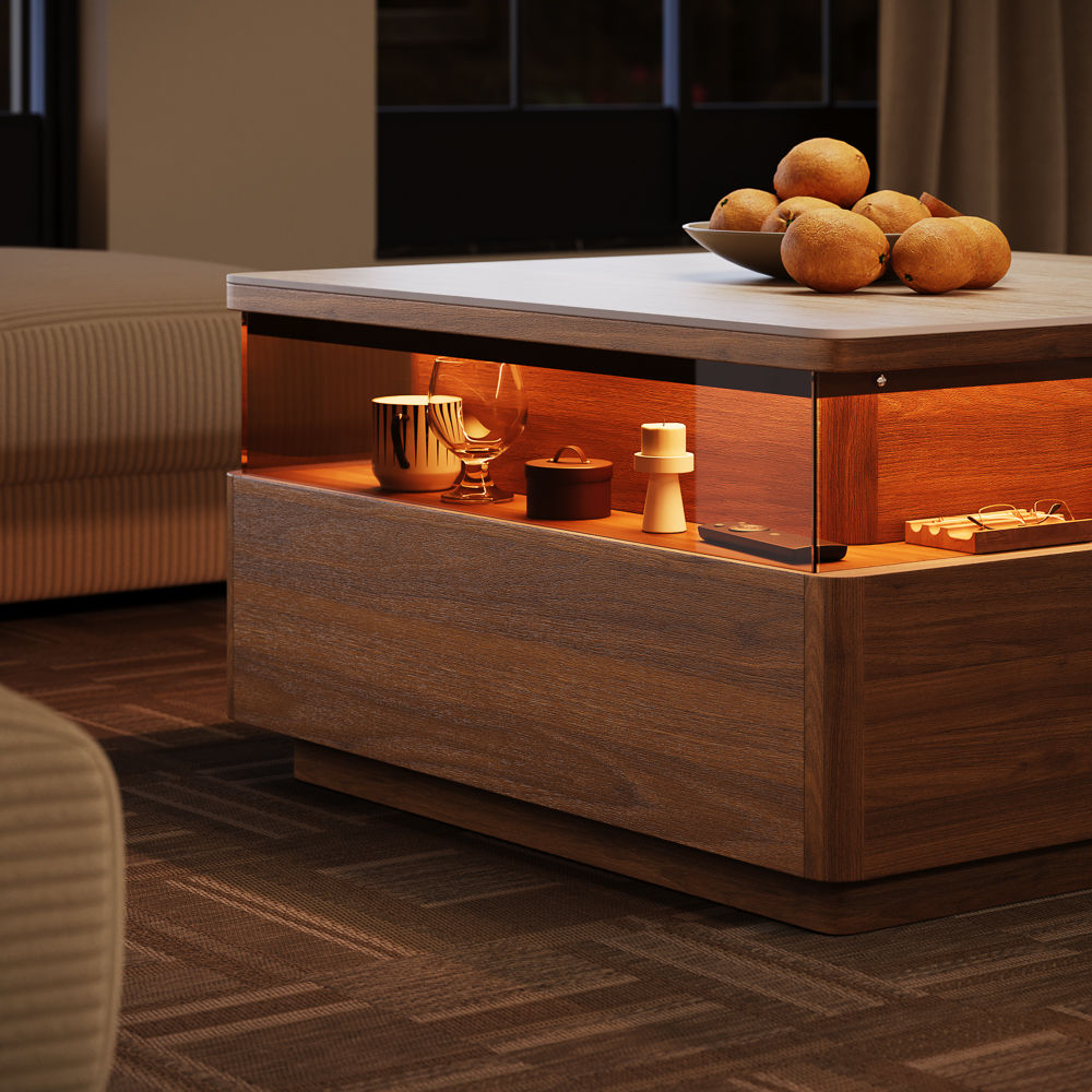 Sintered Stone Walnut Color Sintered Stone Coffee Tables