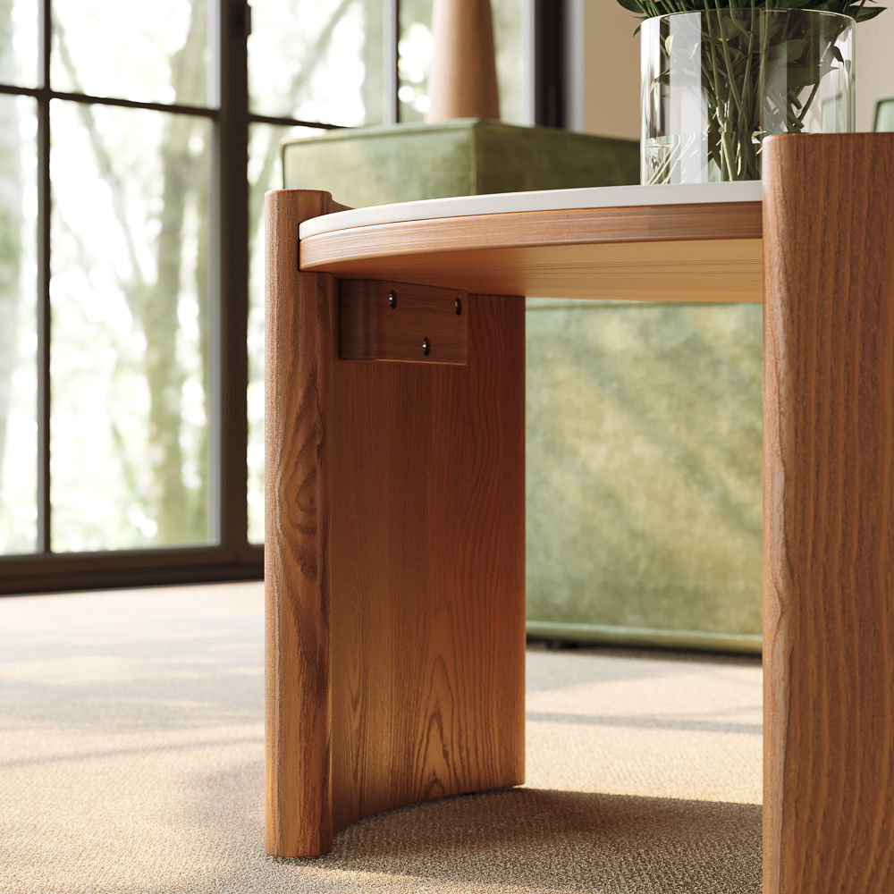 Sintered Stone Walnut Glossy Sintered Stone Coffee Tables