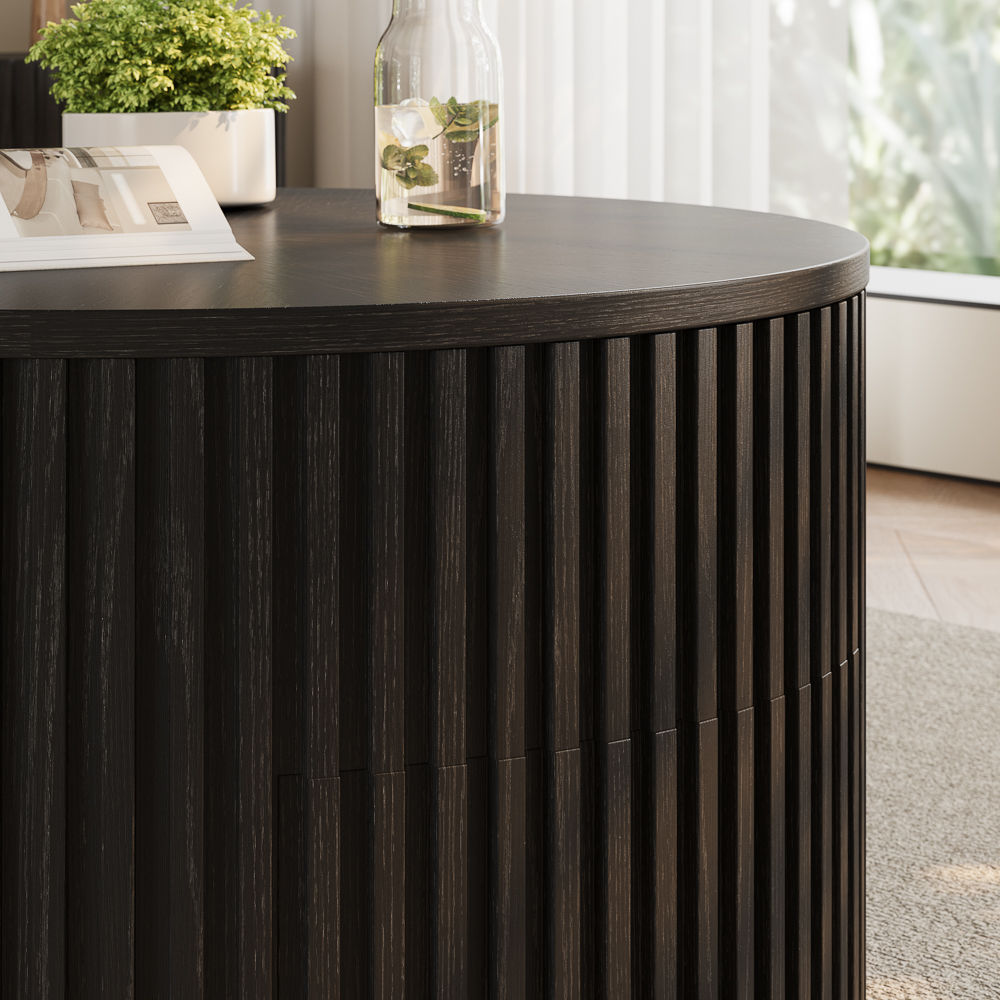 Round Black Plywood Coffee Tables