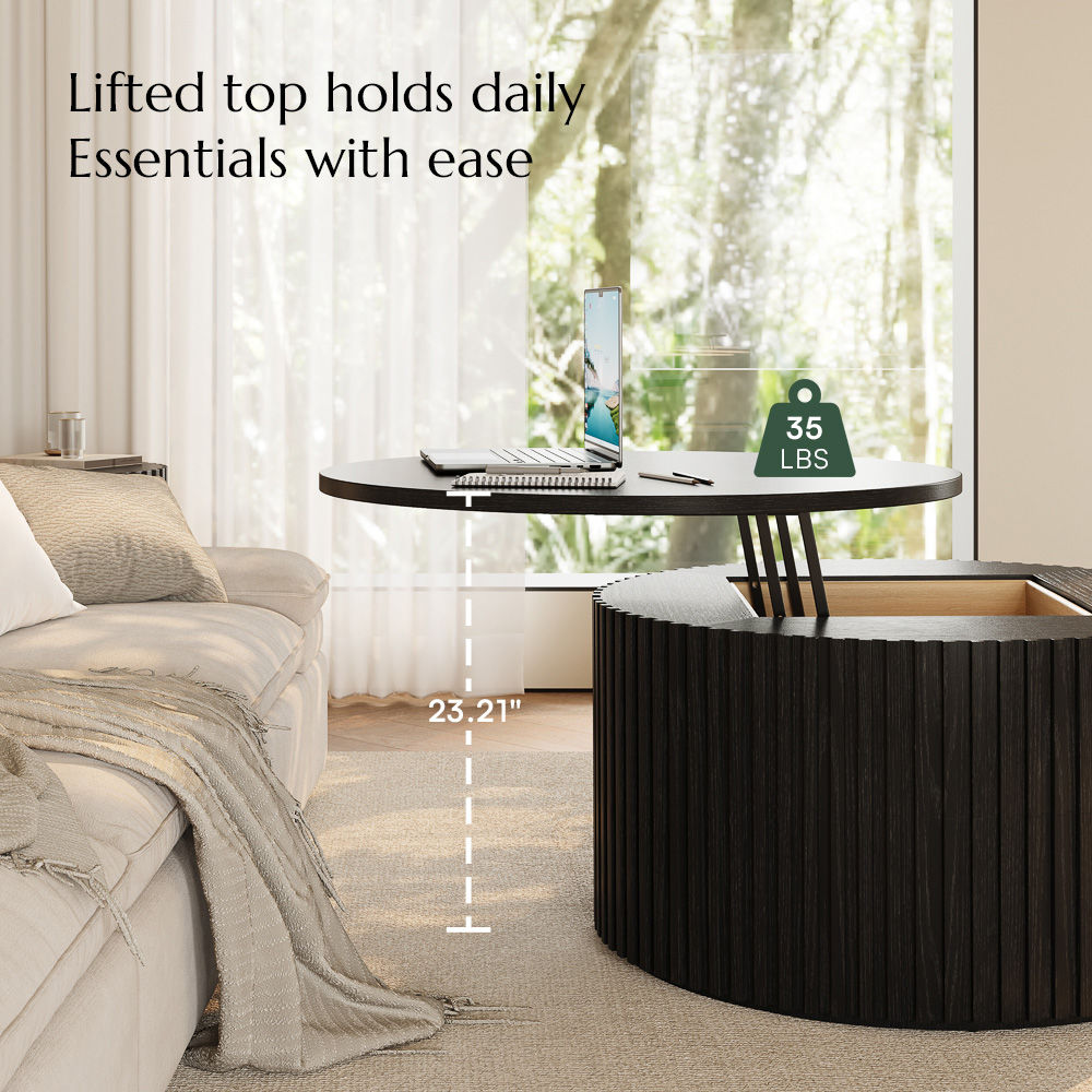 with Storage Black Plywood Coffee Tables