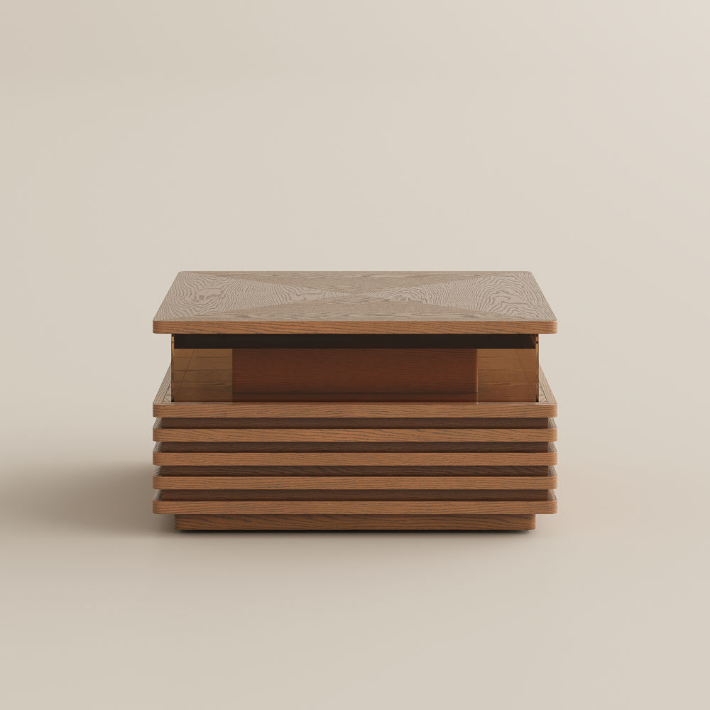 Fully Assemble Walnut Color Engineered Wood Coffee Tables