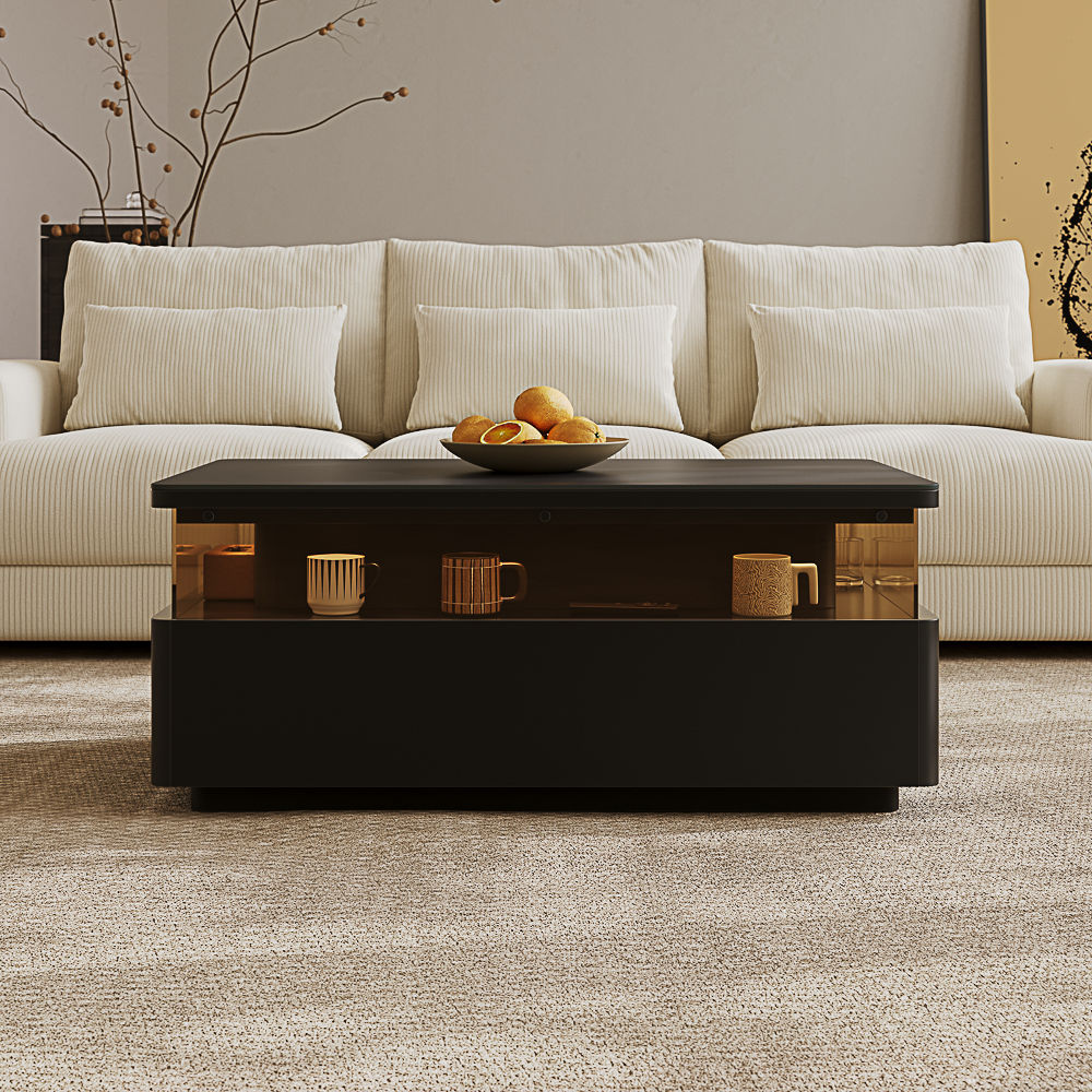 Fully Assemble Black Sintered Stone Coffee Tables