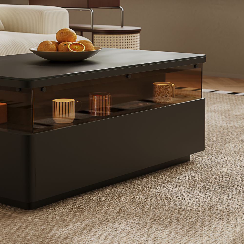 Modern Black Sintered Stone Coffee Tables