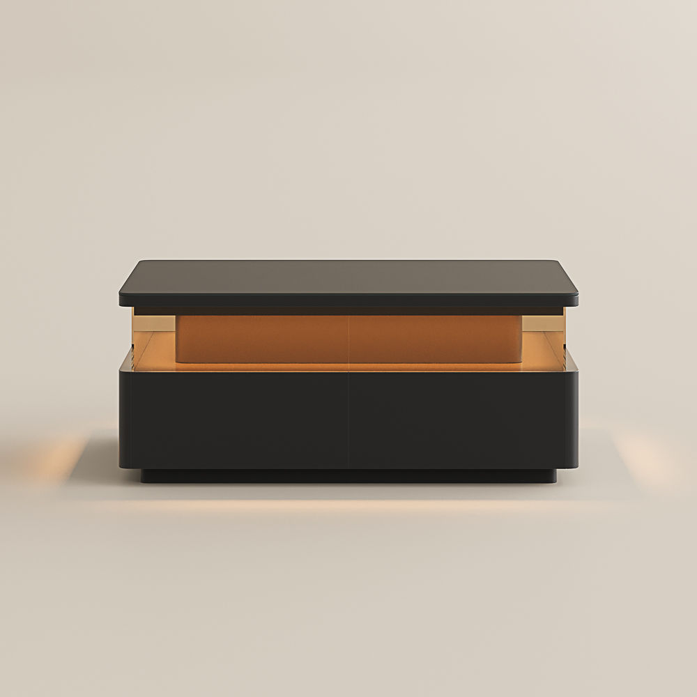 Square Black Sintered Stone Coffee Tables
