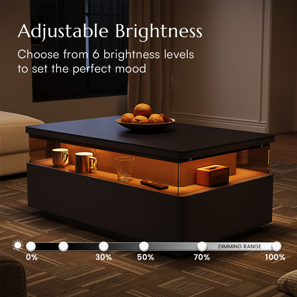 Square Black Sintered Stone Coffee Tables