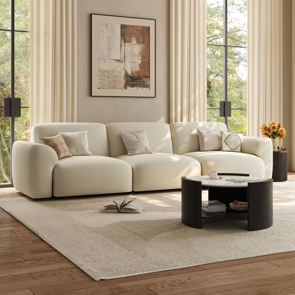 Travertine Black Glossy Sintered Stone Coffee Tables