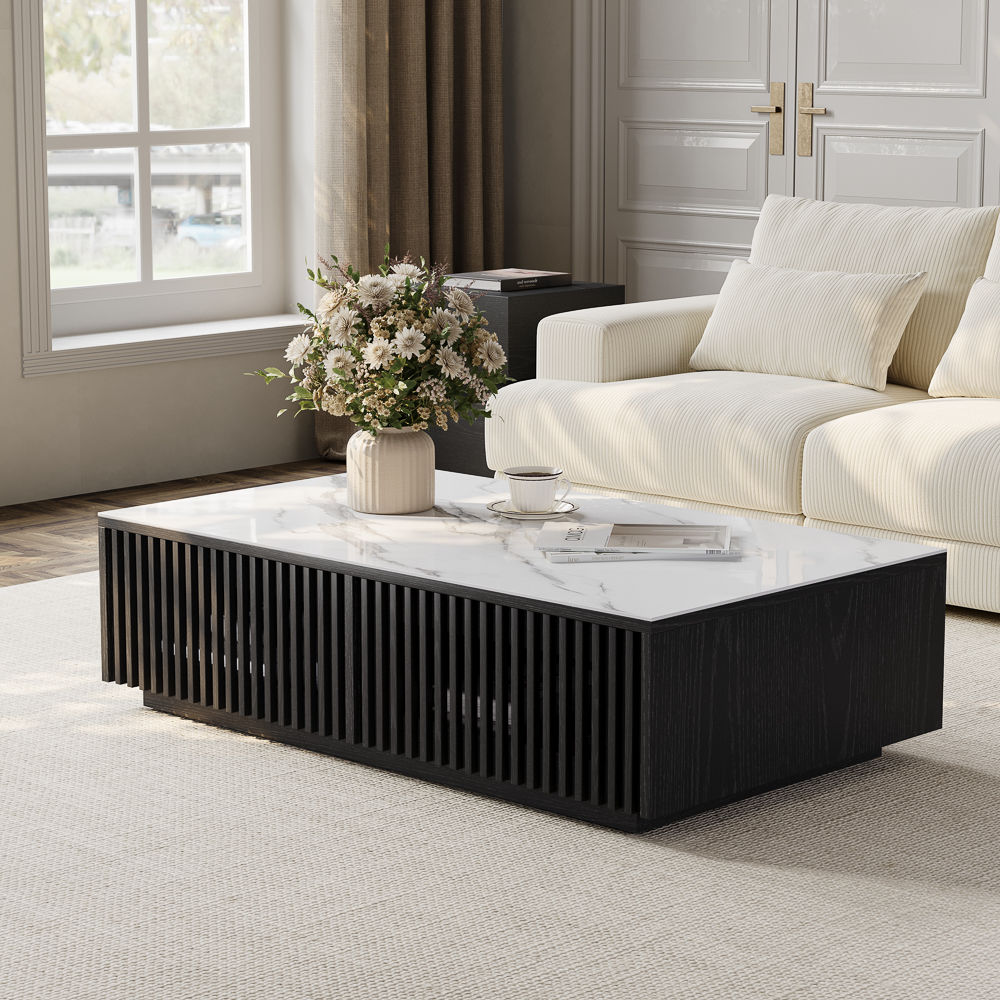 Black Engineered Wood Coffee Tables