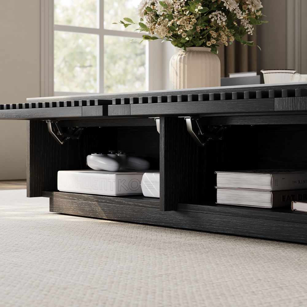 Black Engineered Wood Coffee Tables