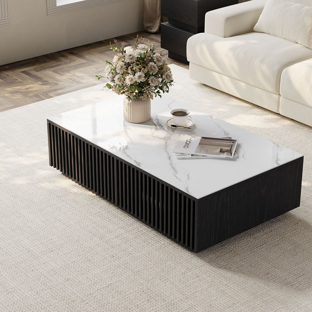 Black Engineered Wood Coffee Tables