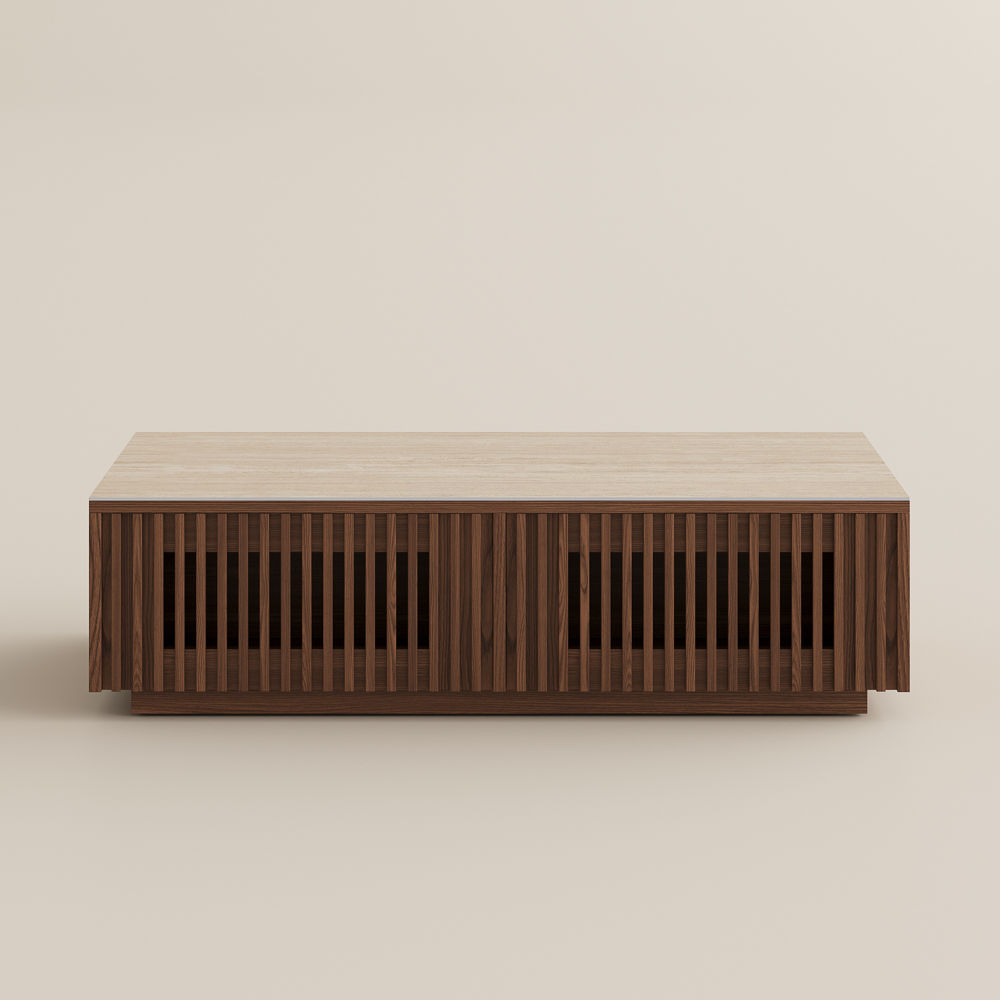 Walnut Color Engineered Wood Coffee Tables