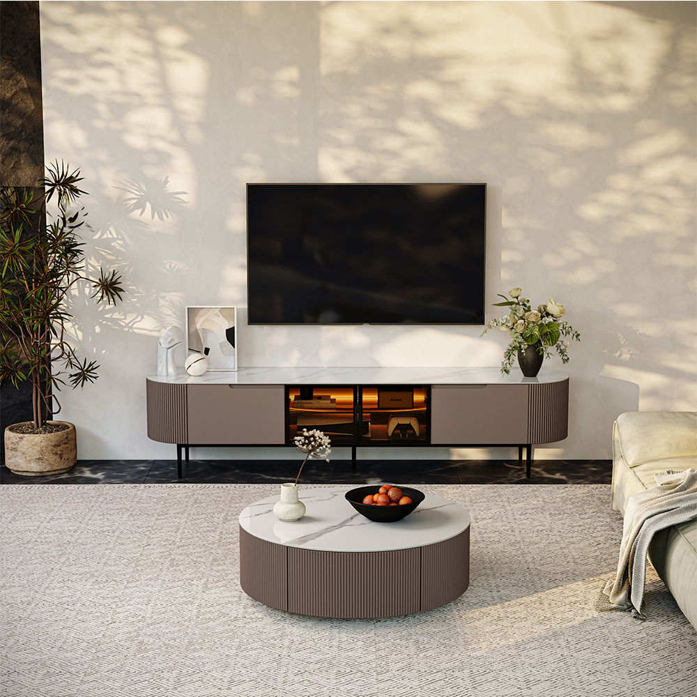 Sintered Stone Gray Sintered Stone Coffee Tables