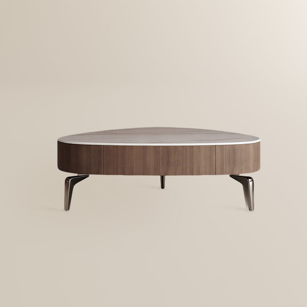 Sintered Stone Walnut Color MDF  Coffee Tables