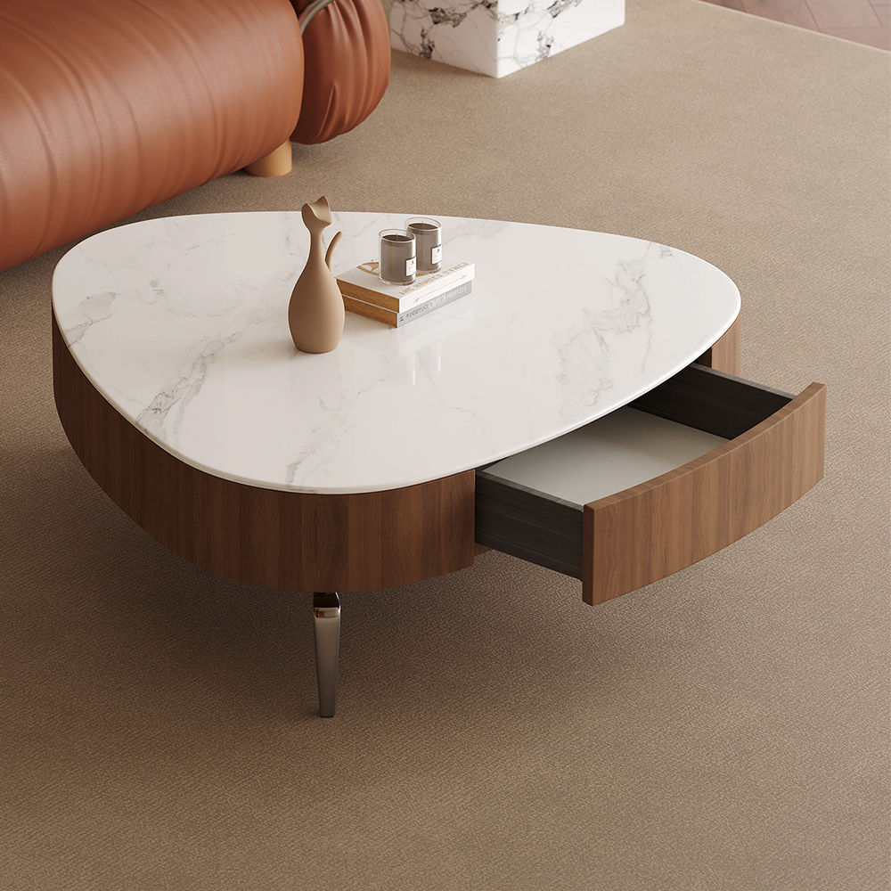 With Storage Walnut Color MDF  Coffee Tables