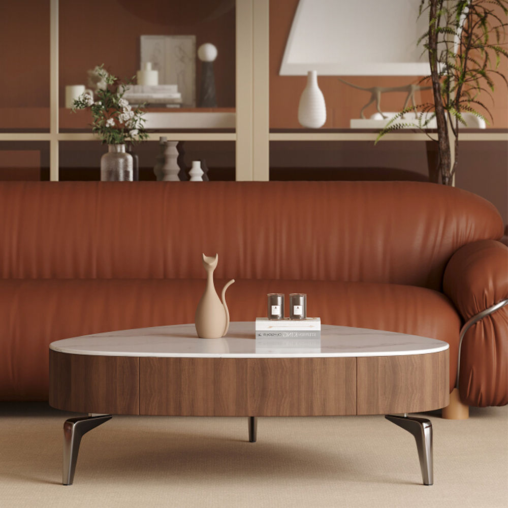 Living Room Walnut Color MDF  Coffee Tables