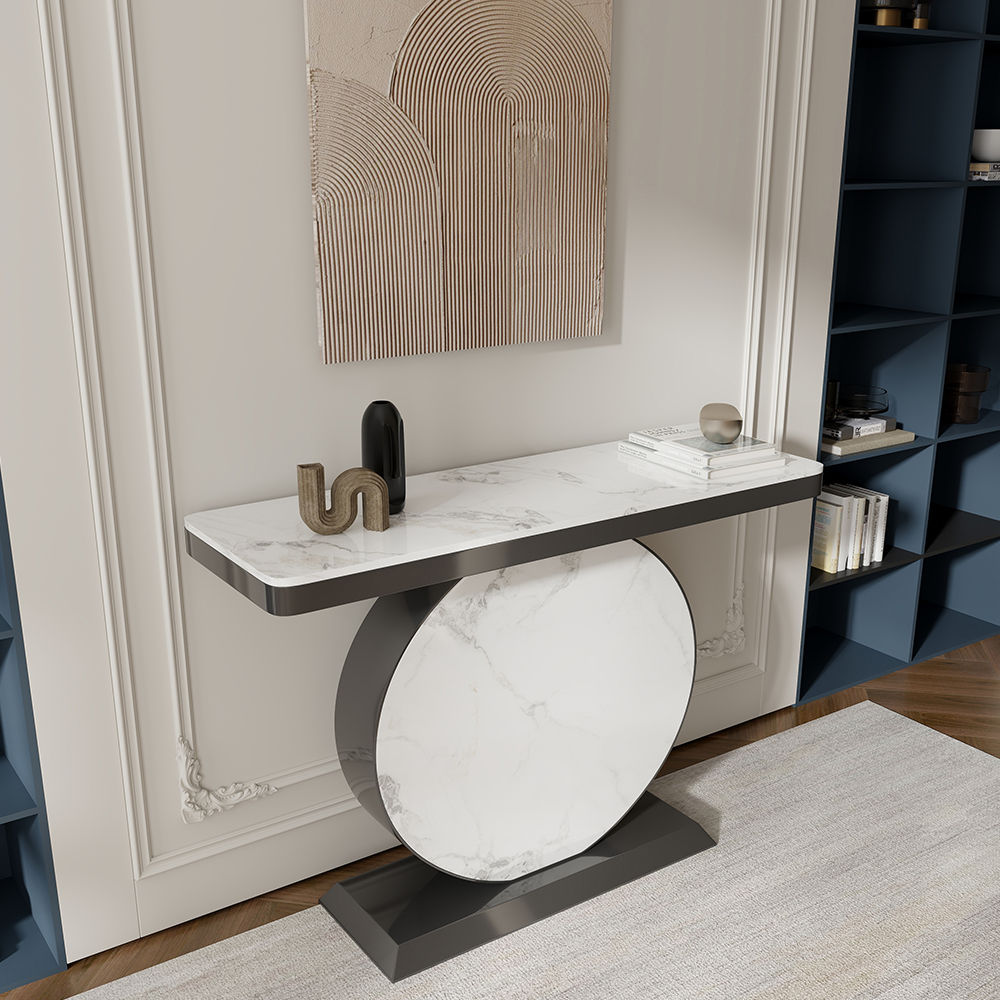 Partly Assemble Gray Sintered Stone Console Tables