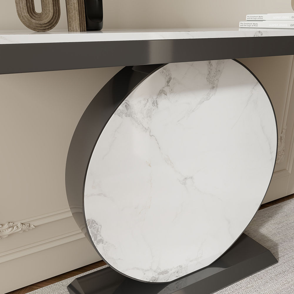 Partly Assemble Gray Sintered Stone Console Tables