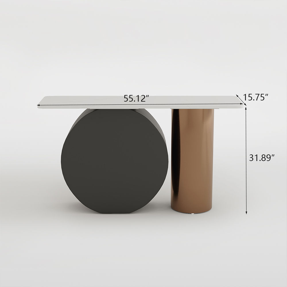 Black & Bronze Sintered Stone Console Tables