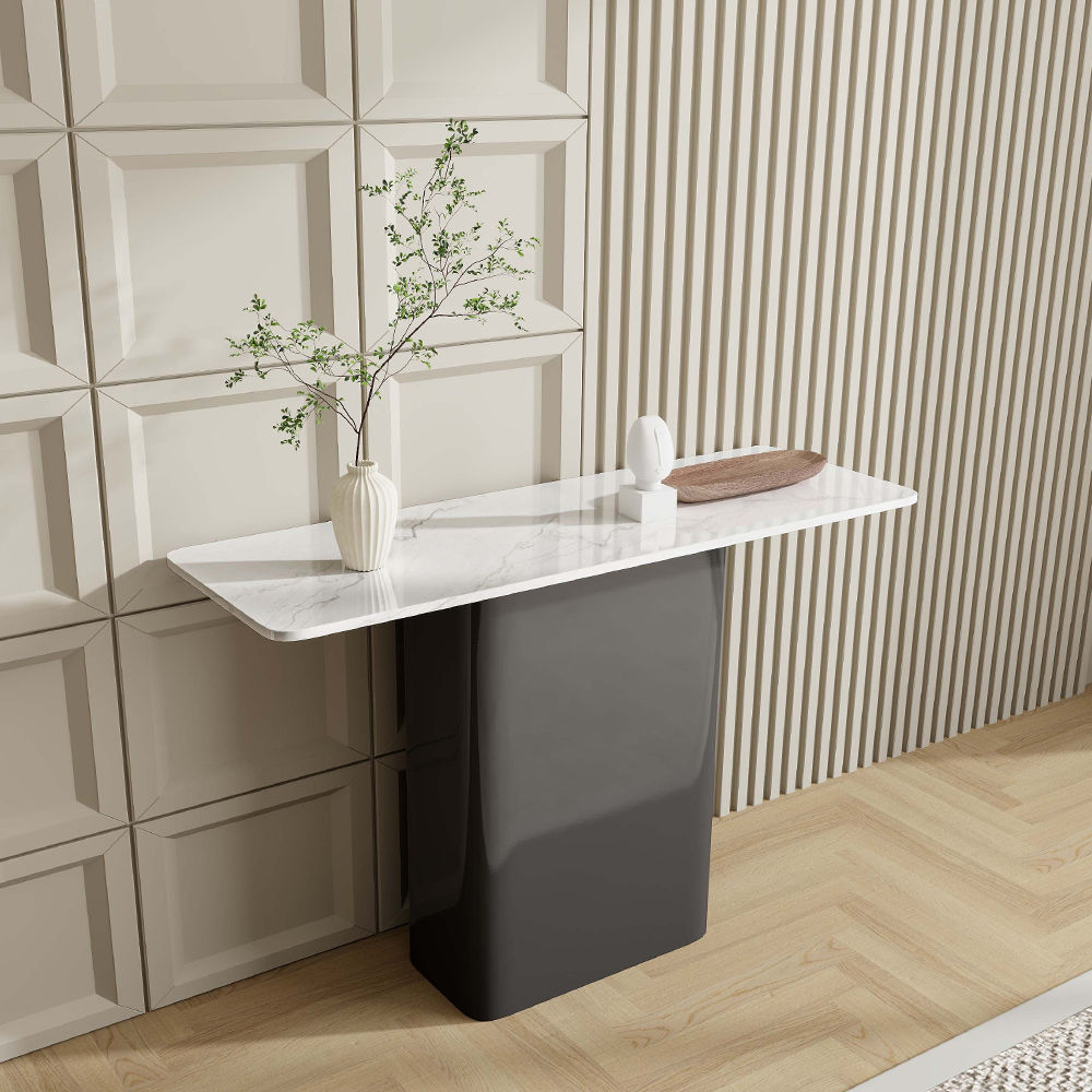 Gray Sintered Stone Console Tables