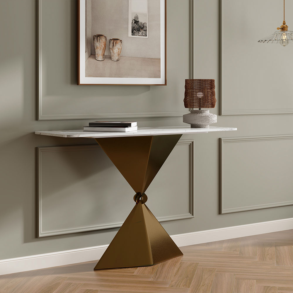 Bronze Sintered Stone Console Tables