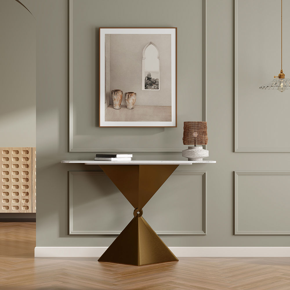 Bronze Sintered Stone Console Tables