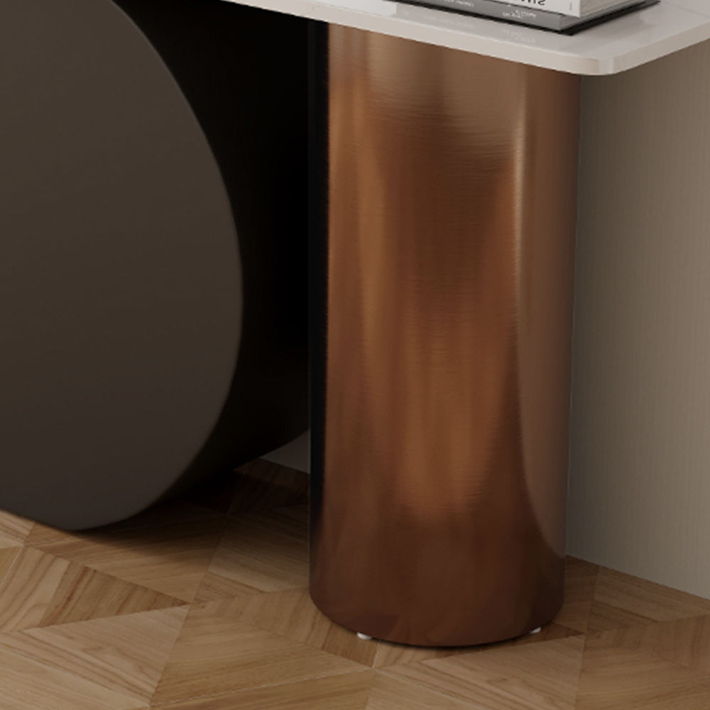 Black & Bronze Sintered Stone Console Tables