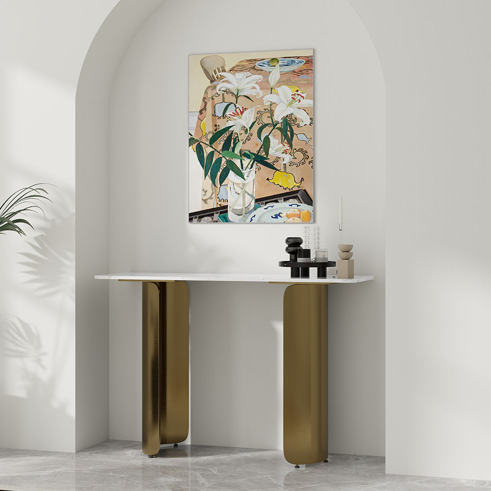 Bronze Sintered Stone Console Tables