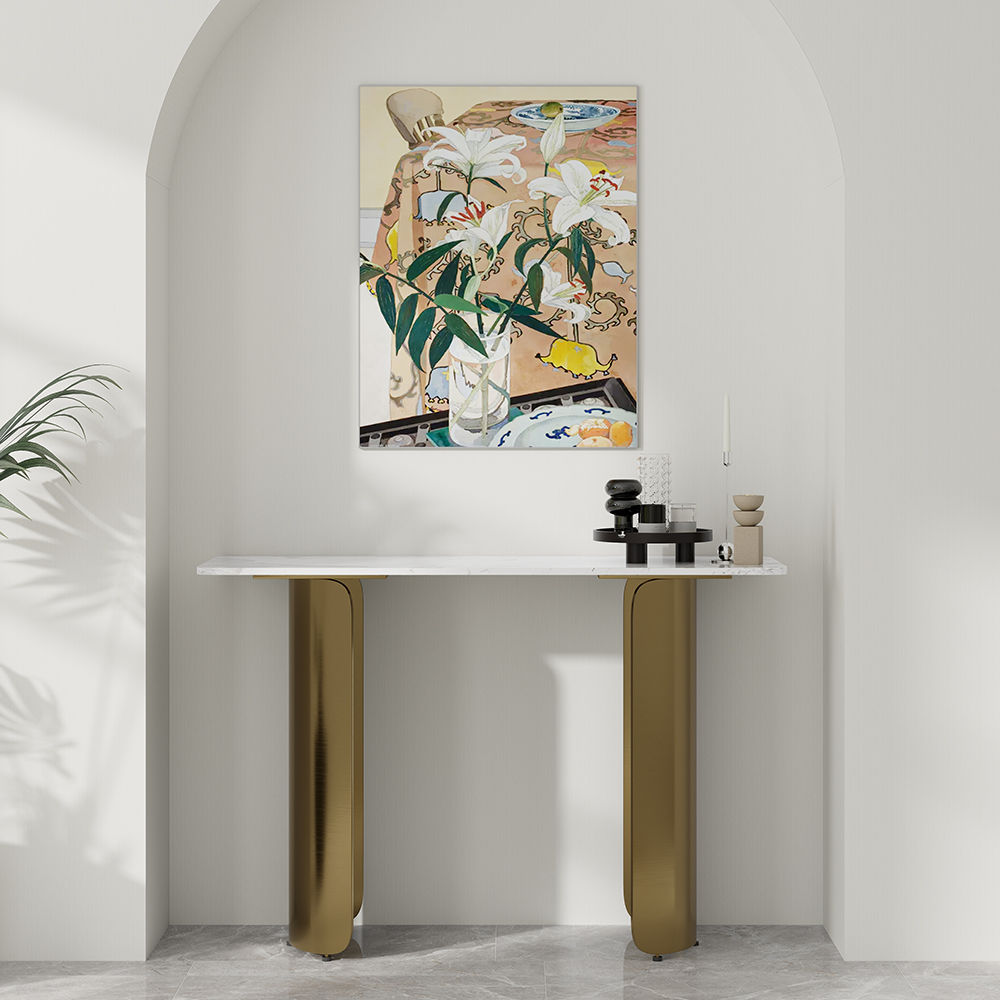 Bronze Sintered Stone Console Tables