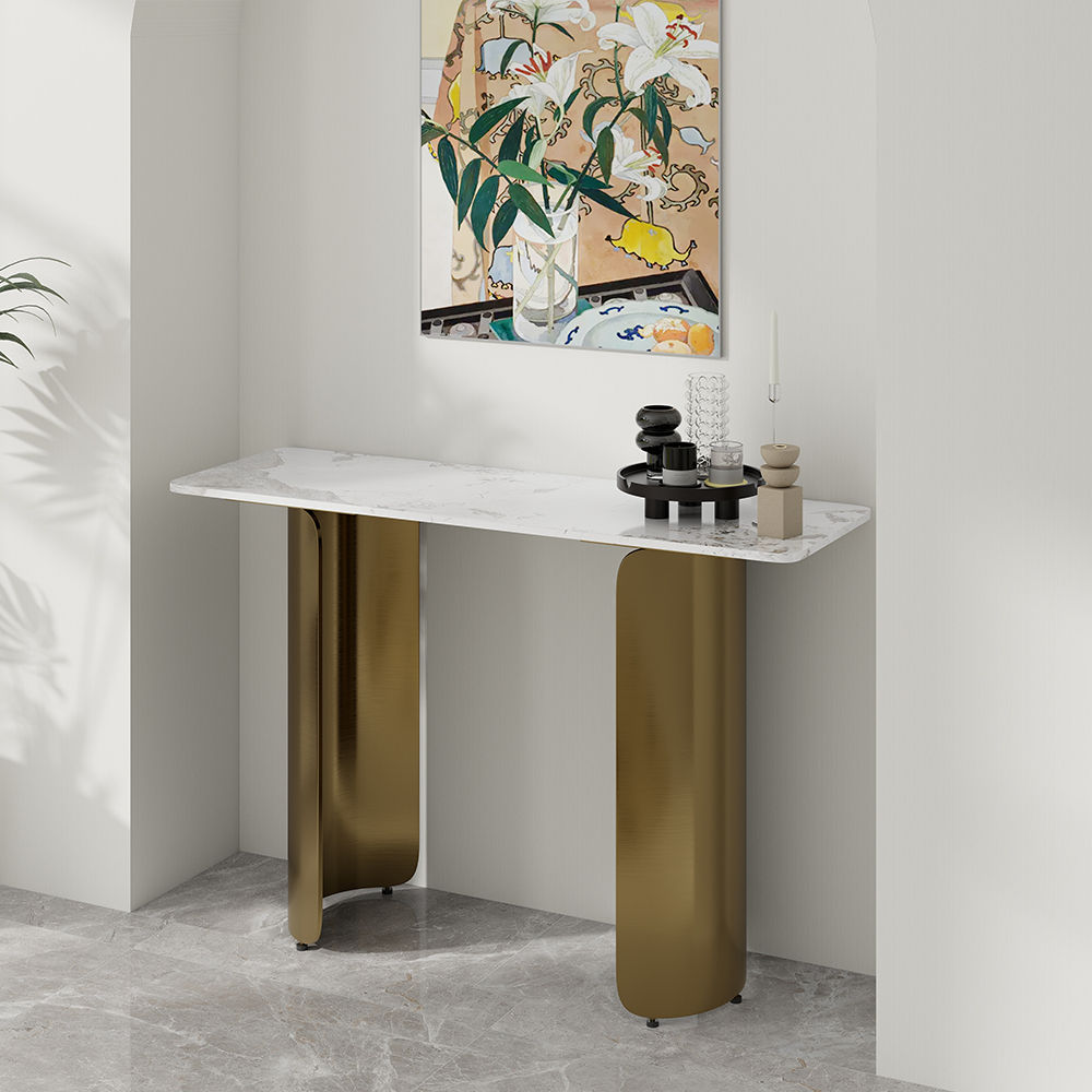 Bronze Sintered Stone Console Tables