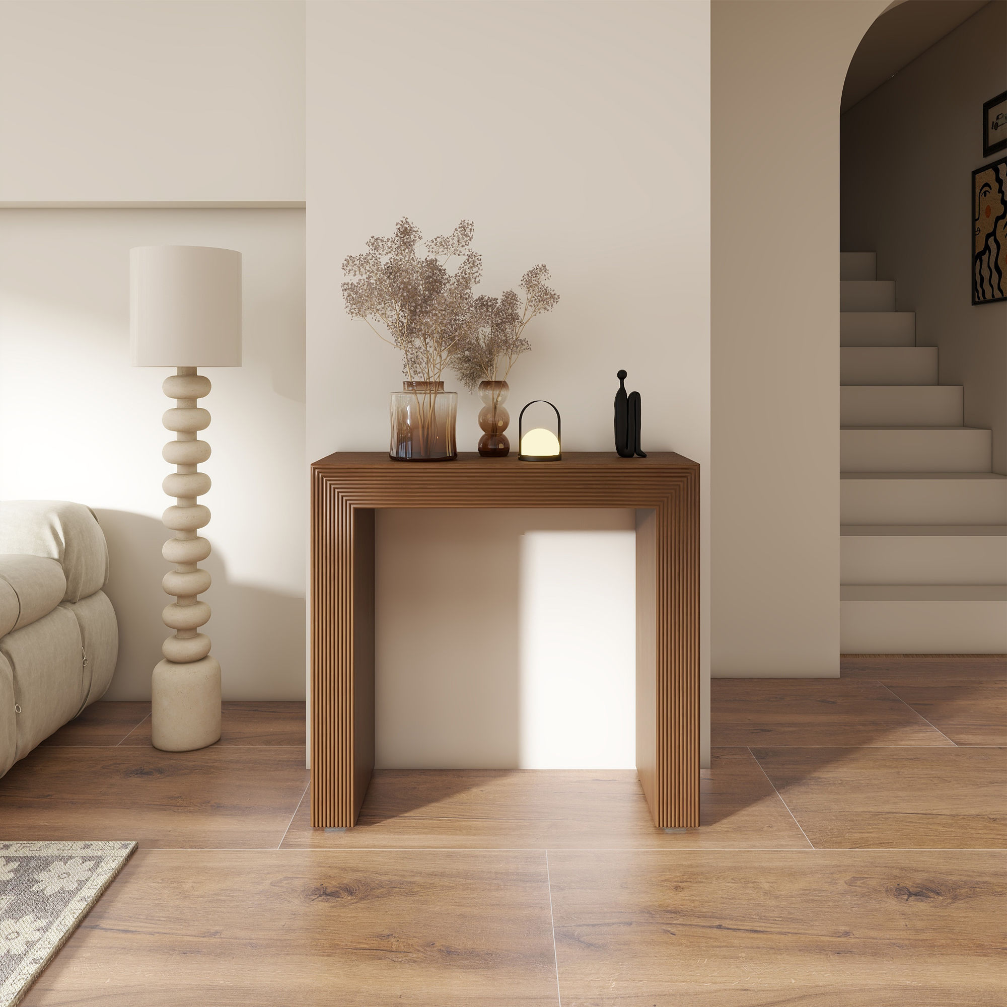 Modern Walnut MDF Console Tables